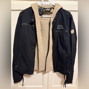 Harley-Davidson Black and Tan Bomber Jacket